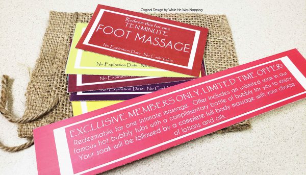 Spa Date Night Massage Coupons Printable