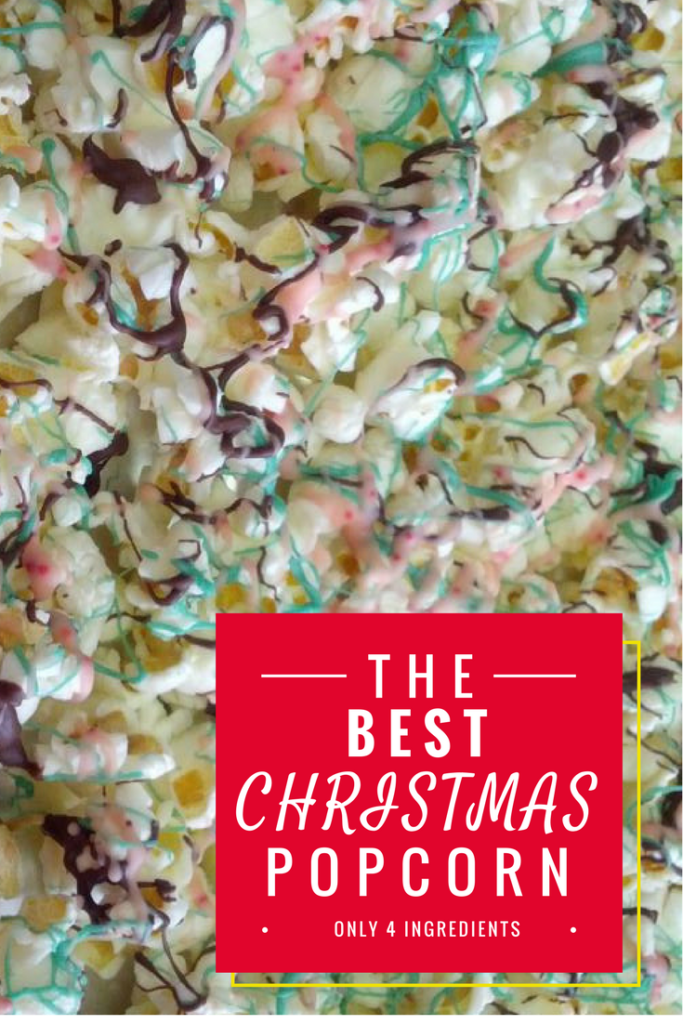 The Best Christmas Popcorn is made with only 4 ingredients and takes less than 20 minutes to make!