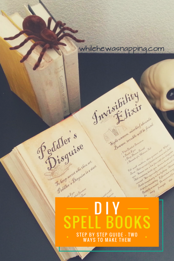 DIY Spell Books with step by step instructions and two ways to make them. The perfect finishing touch to your Halloween display.