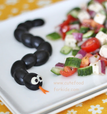 Olive Snake originally found on Cute Food for Kids