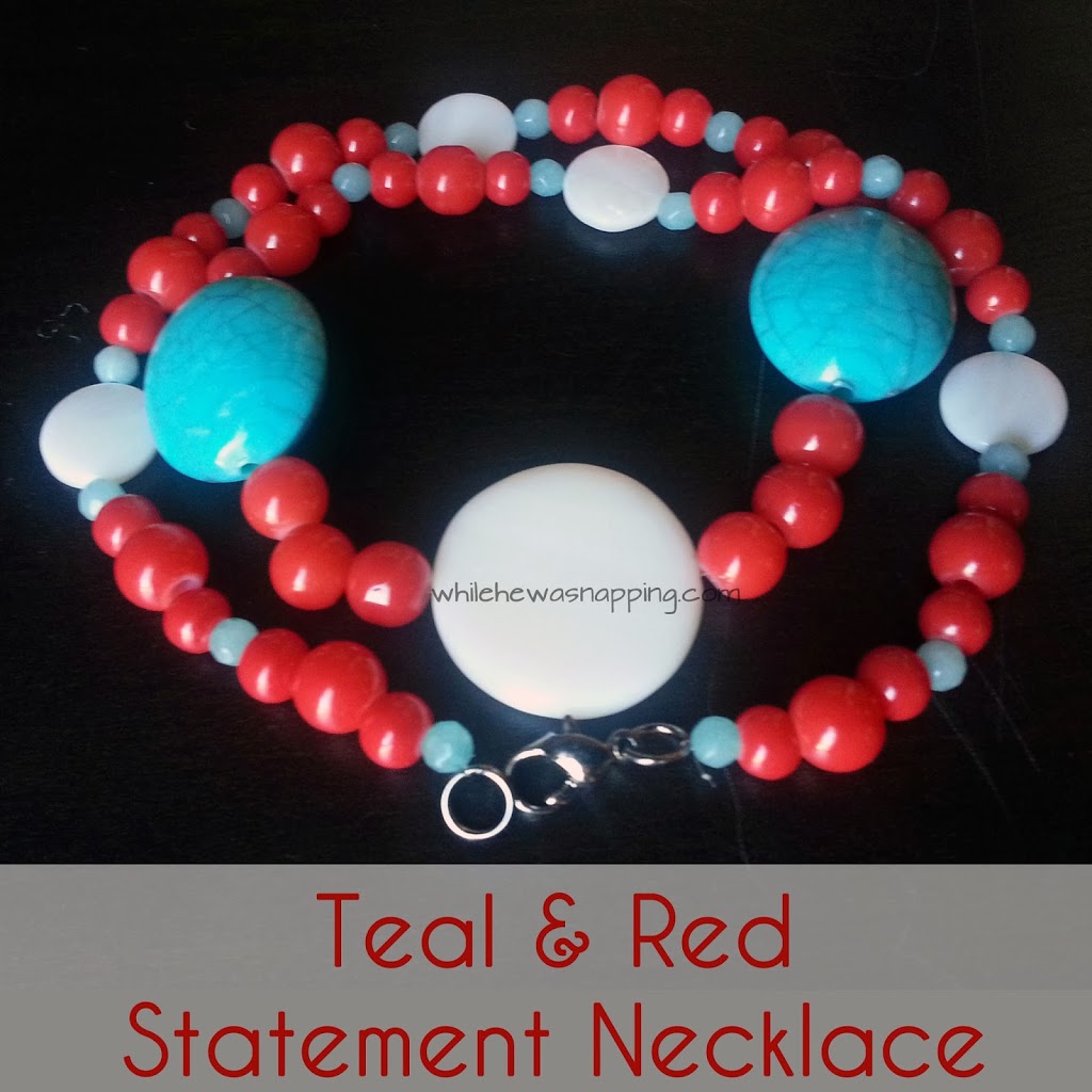 Aqua and Red DIY Necklace