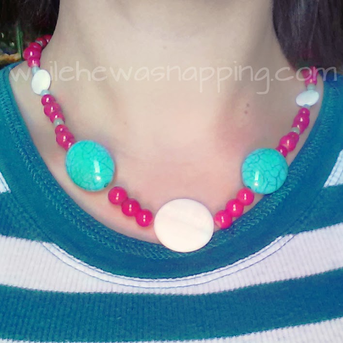 Aqua and Red DIY Necklace