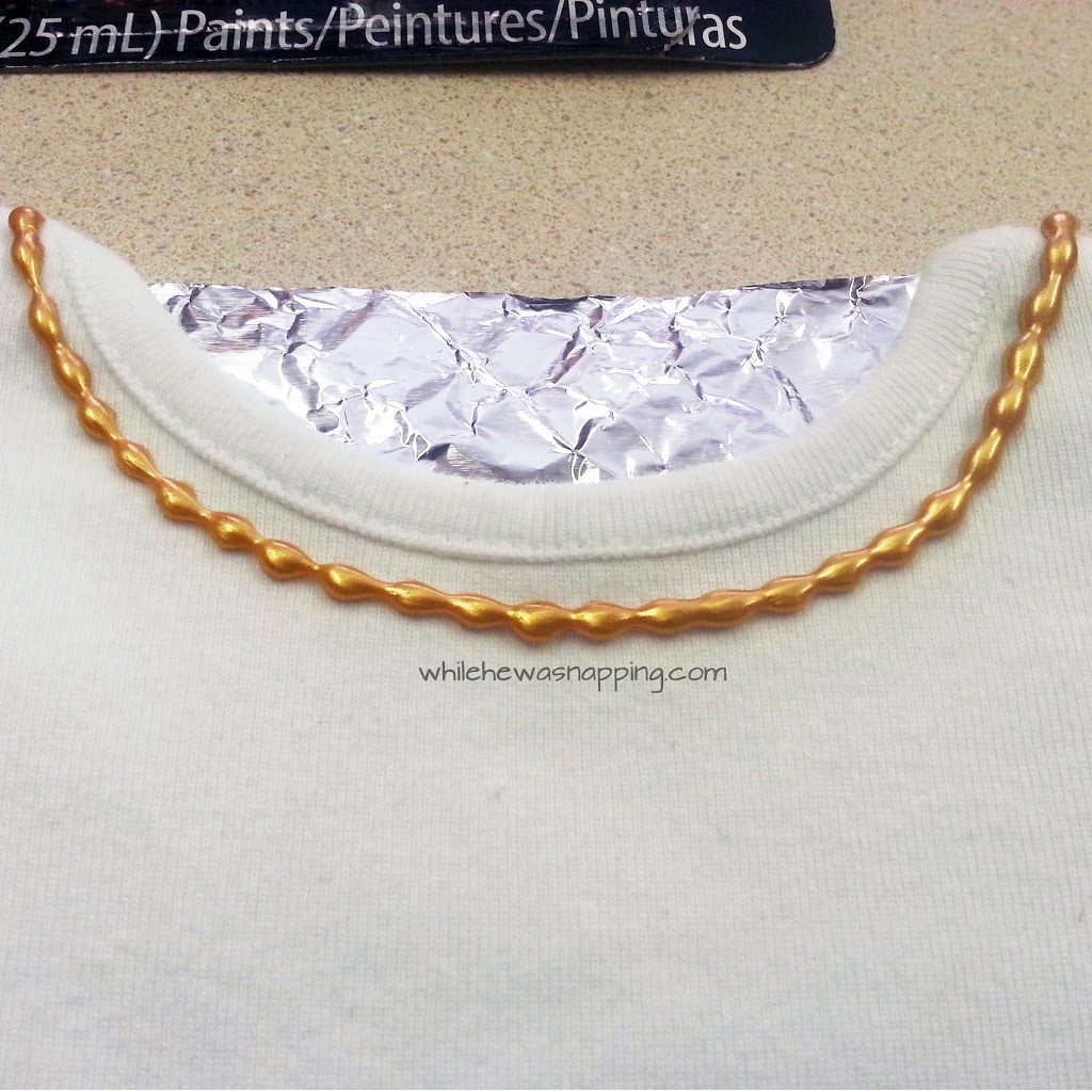 DIY Fabric Paint Necklaces Onesie Layer 1
