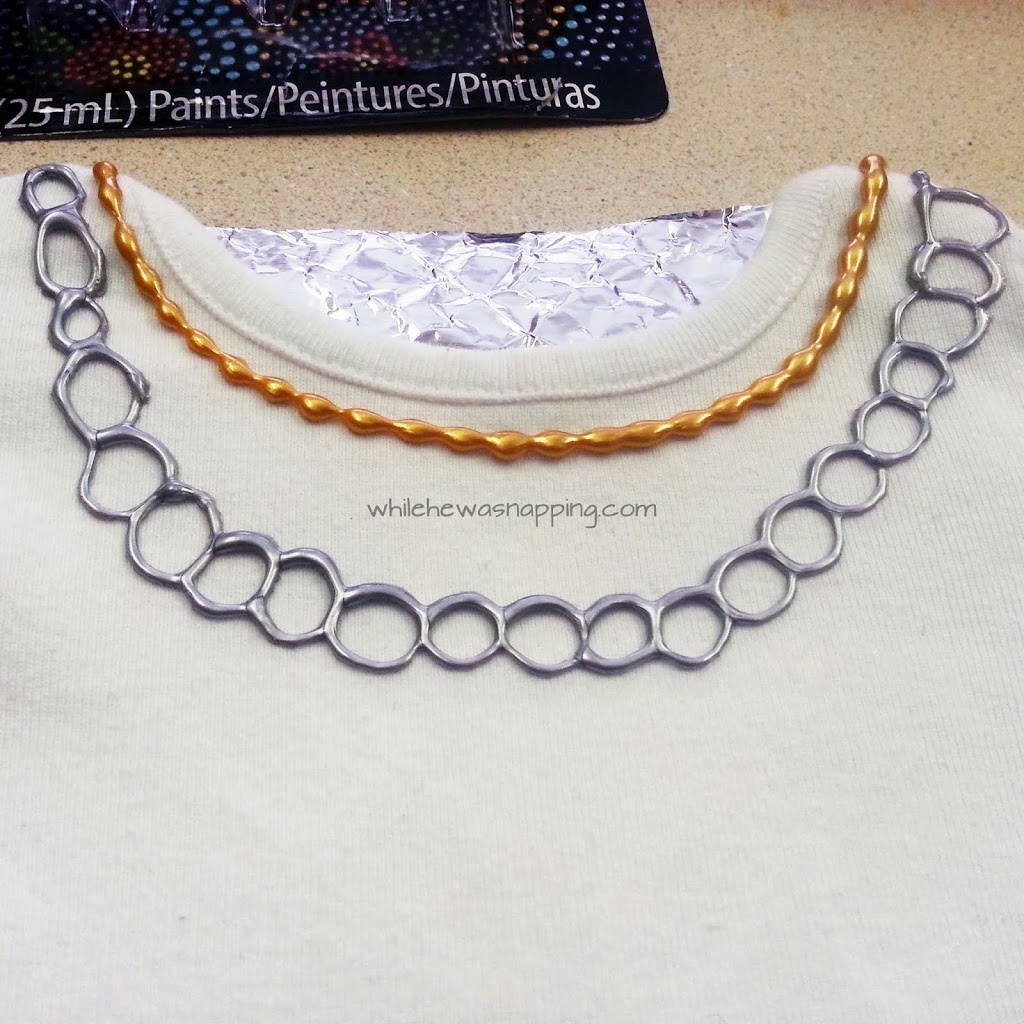 DIY Fabric Paint Necklaces Onesie Layer 2