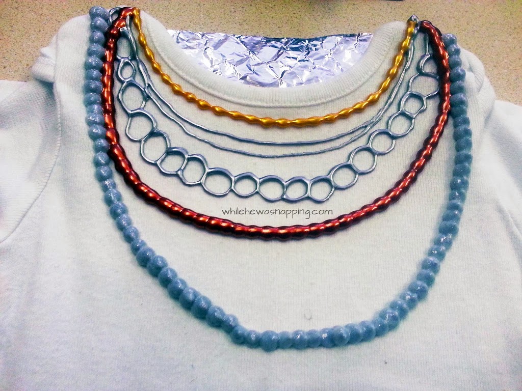 DIY Fabric Paint Necklaces Onesie