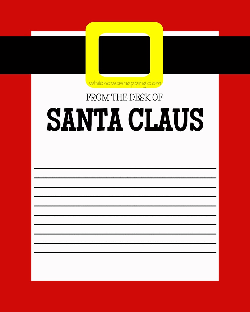 Santa s Stationary Printable A New Tradition While He Was Napping