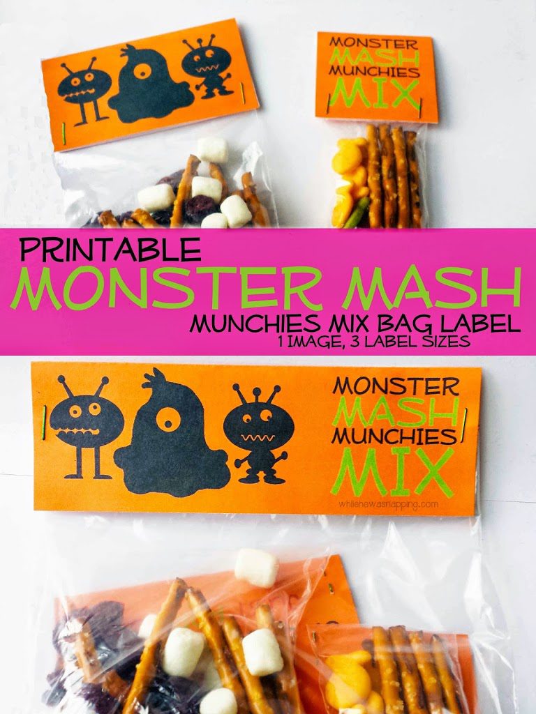 Monster Mash Snack Labels