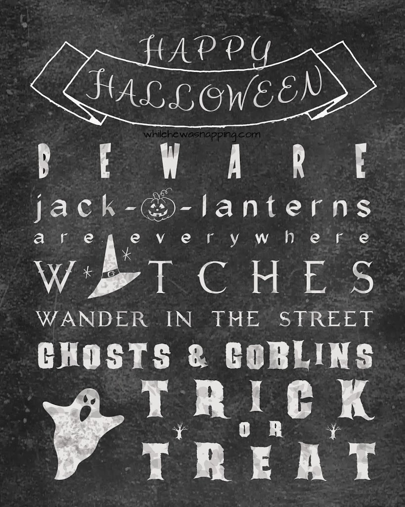 Halloween Chalkboard Printable Poem
