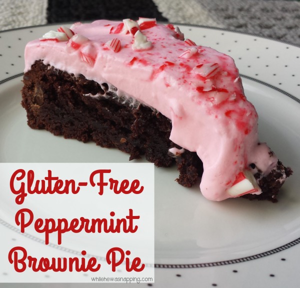 Gluten free Peppermint Brownie Pie
