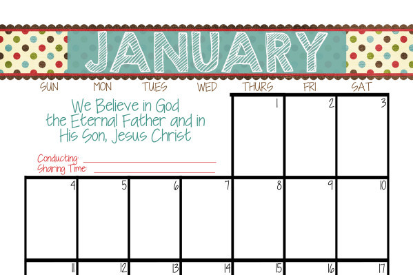 {Primary Printables} LDS 2015 Primary Calendars | While He Was Napping