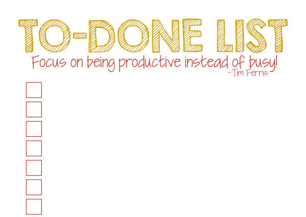 The To Done List Printable While He Was Napping