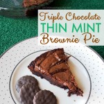 Triple Chocolate Thin Mint Brownie Pie