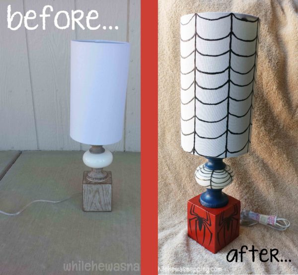 GE Align PM Light Bulb Spider-Man Lamp before&after