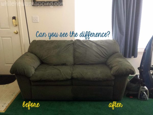 Wash Away Winter 3 Ways to Clean Your Home with a Carpet Cleaner - Dirty Upholstery before and after