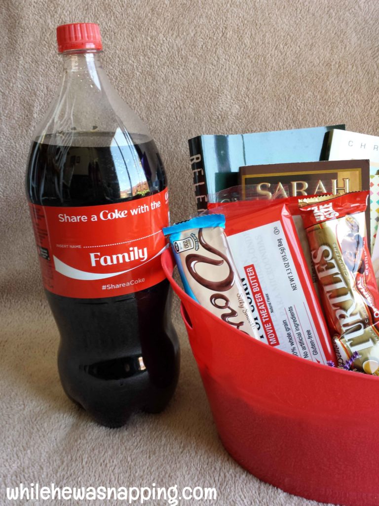 share a coke bed rest gift basket family coke