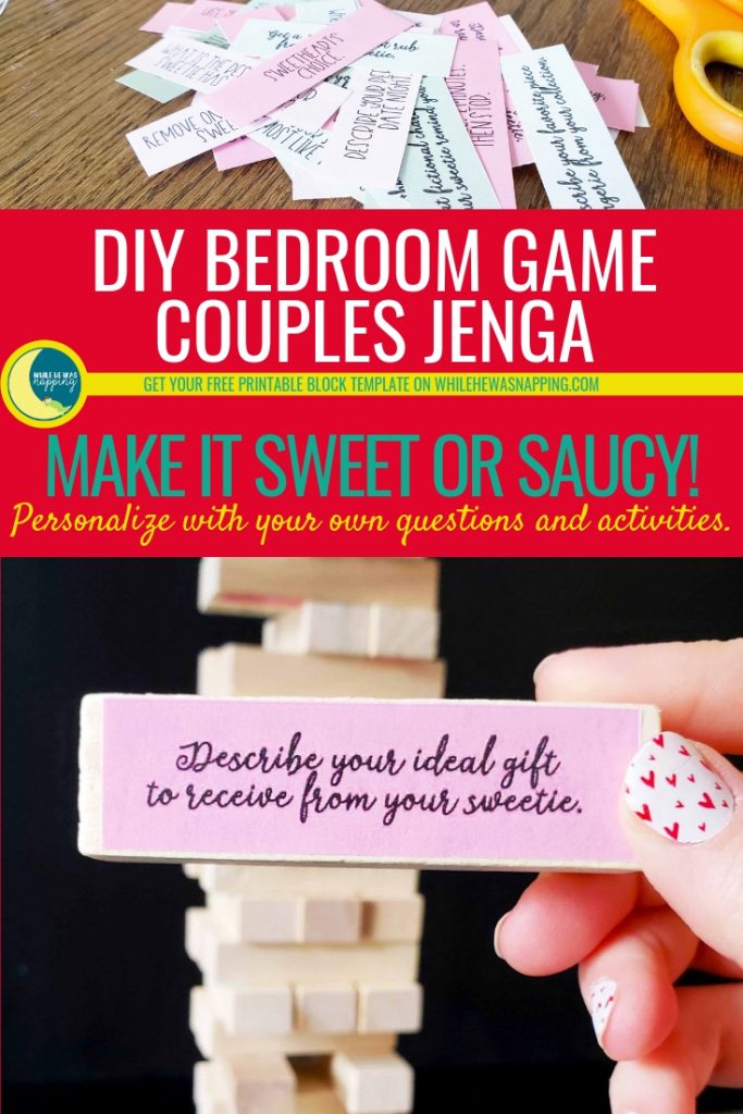 DIY Bedroom Game Couples Jenga