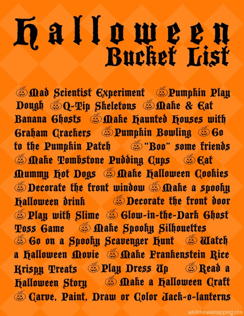 Halloween Bucket List