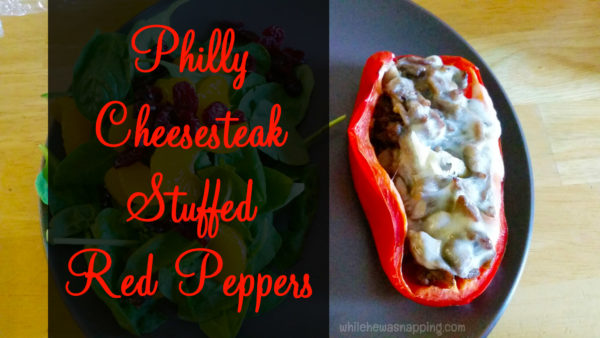 Philly Cheesesteak Stuffed Red Peppers Hero