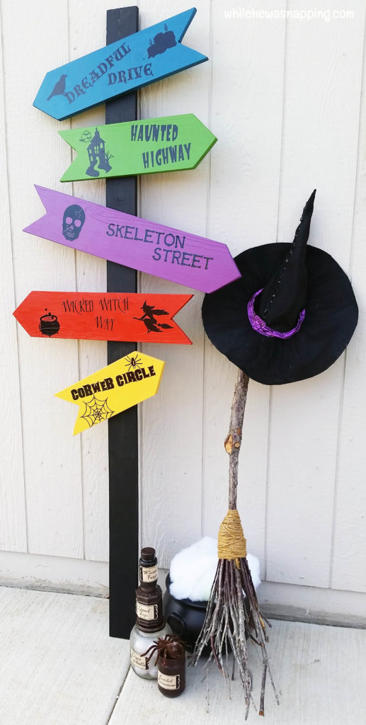 Behr Marquee Halloween Directional Sign and Halloween Decor