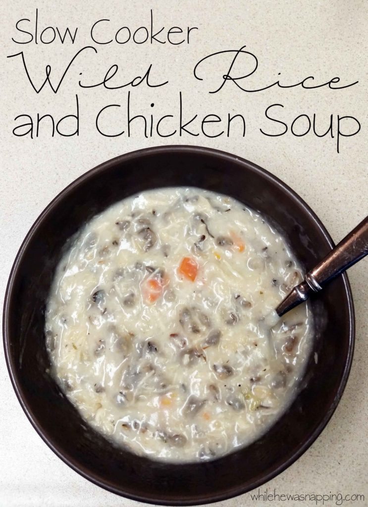 Slow Cooker Wild Rice and Chicken Soup