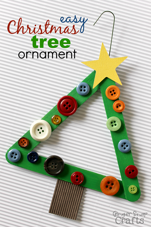 Christmas Tree Craft Stick Ornament found on Gingersnap Crafts