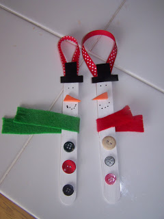 Snowman Craft Stick Ornament found on A Day of Wonders