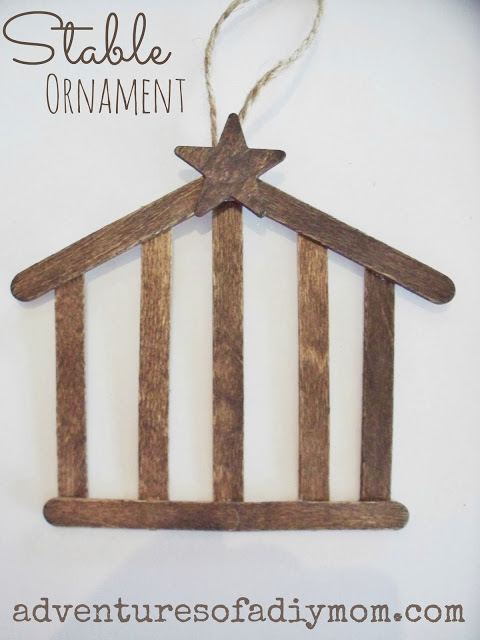 Stable Craft Stick Ornament found on Adventures of a DIY Mom