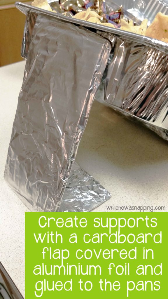 Snack Stadium for The Big Game with Aluminium Foil Pans Supports