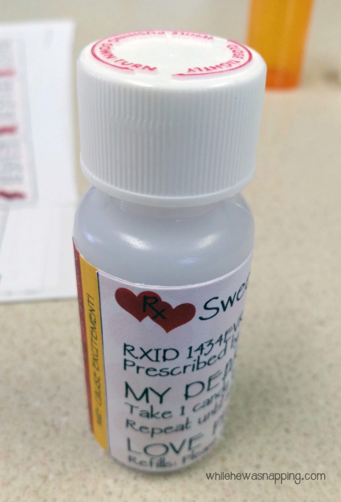Valentine's Day Prescription for Love Printable Labels prescription bottle