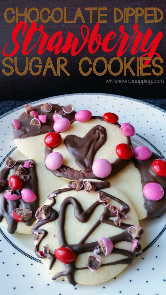 Chocolate Dipped Strawberry Sugar Cookies