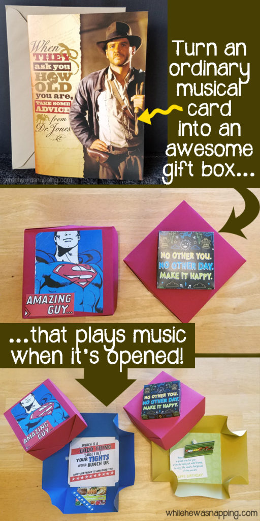 Hallmark Song Card DIY Musical Explosion Boxes turn a card into a gift box