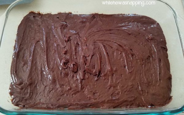 Chocolate Caramel Poke Cake Cake in Pan