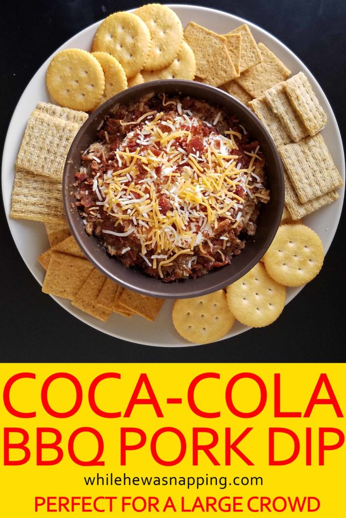Coca-Cola BBQ Pork Dip served with TRISCUIT RITZ and Wheat Thins crackers on While He Was Napping