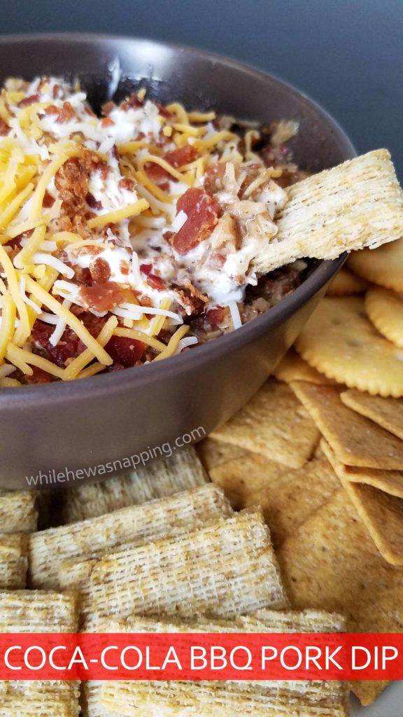 Coca-Cola BBQ Pork Dip with TRISCUIT RITZ and Wheat Thins on While He Was Napping