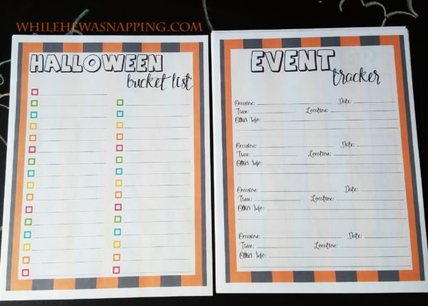 halloween planner bucket list event tracker