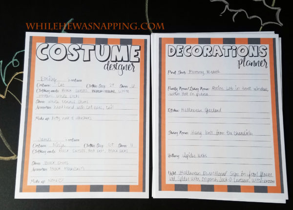 halloween planner costume designer decor planner