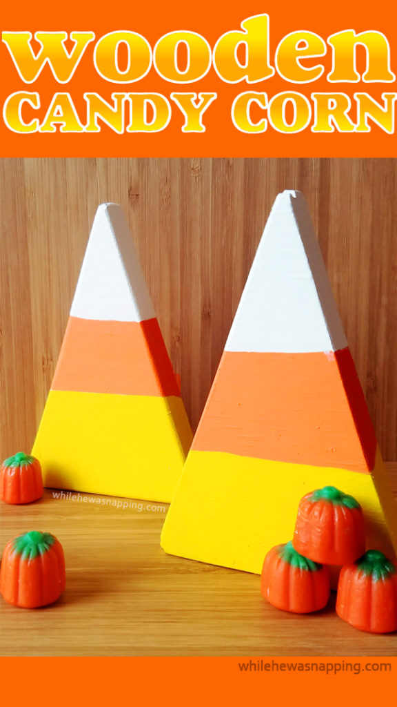 Wooden Candy Corn Halloween Decorations