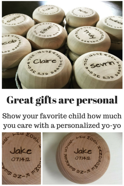 Kid's Personalized Gifts Engraved Wooden Yo-Yo for Kids