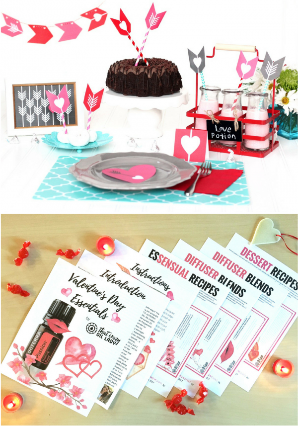 Valentines Day Dinner Printables and Essential Oil Recipes