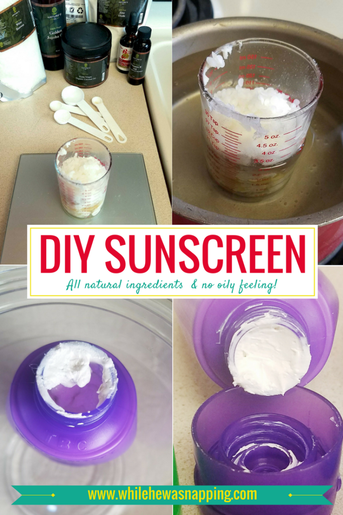 DIY Sunscreen made with all natural ingredients and doesn't leave you feeling oily