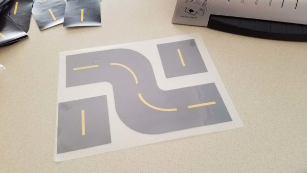 Printable Race Track Road Track Pieces in Laminating Pouches