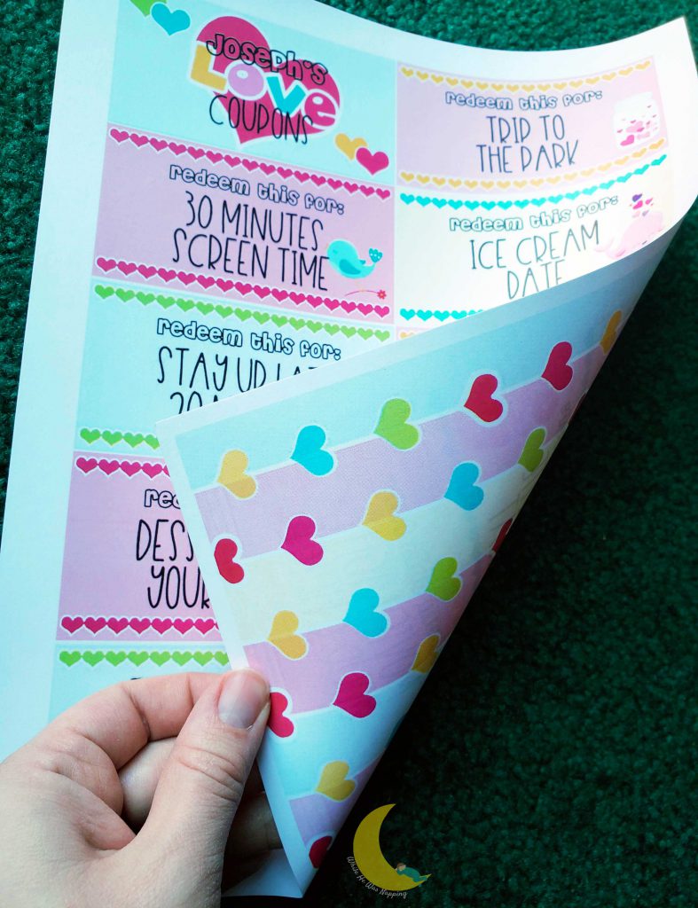 Kids Valentine Love Coupons Double Sided Printable