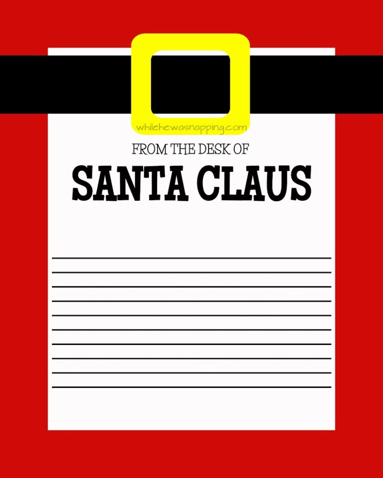 Santa's Stationary Printable - A New Tradition | While He Was Napping