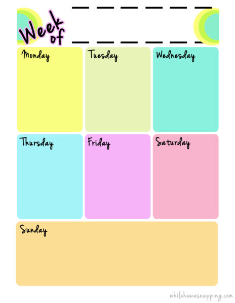 Spring Break Planner {Printable} | While He Was Napping