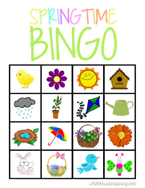 Springtime Bingo {Printable} | While He Was Napping