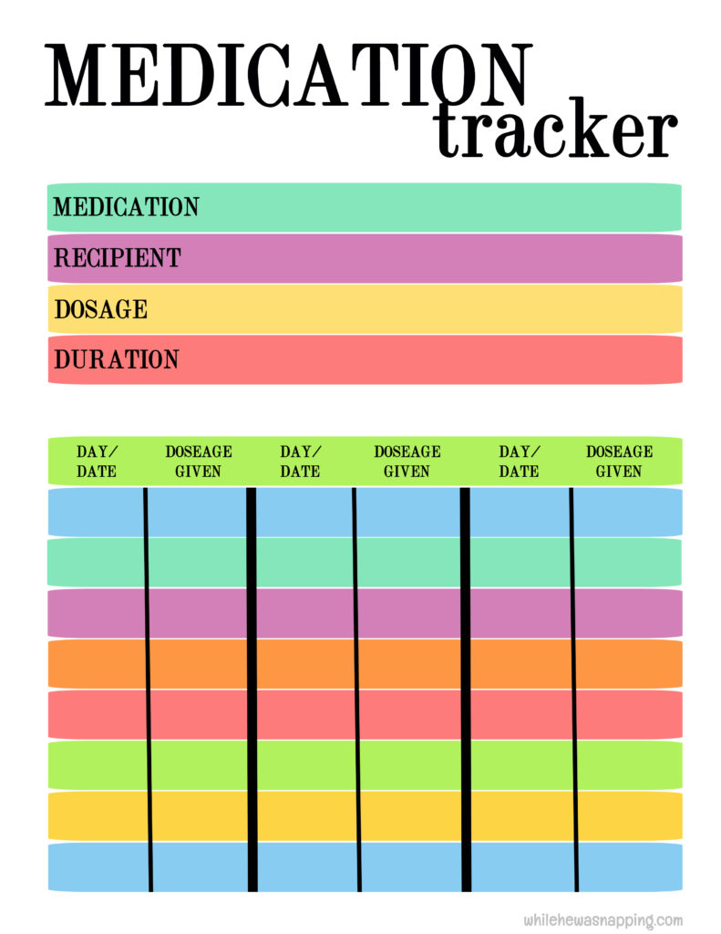 3 Reasons You Need a Medication Tracker + Free Printable | While He Was ...